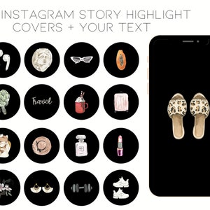 170 Instagram Highlight Covers, Instagram icons, Highlight icons, Text covers, Watercolour highlights, IG black covers, Social media icons