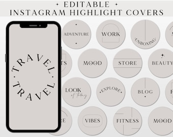 Instagram Highlight Covers, Minimalist Covers for Instagram, Words Instagram icons, Beige icons for Instagram, Text Instagram Story Covers