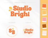 Bright Retro Logo Design, Small Business Logo Design, Watermark Logo, Business Logo Branding, Text Logo, Modern Logo, Colorful Circle Logo