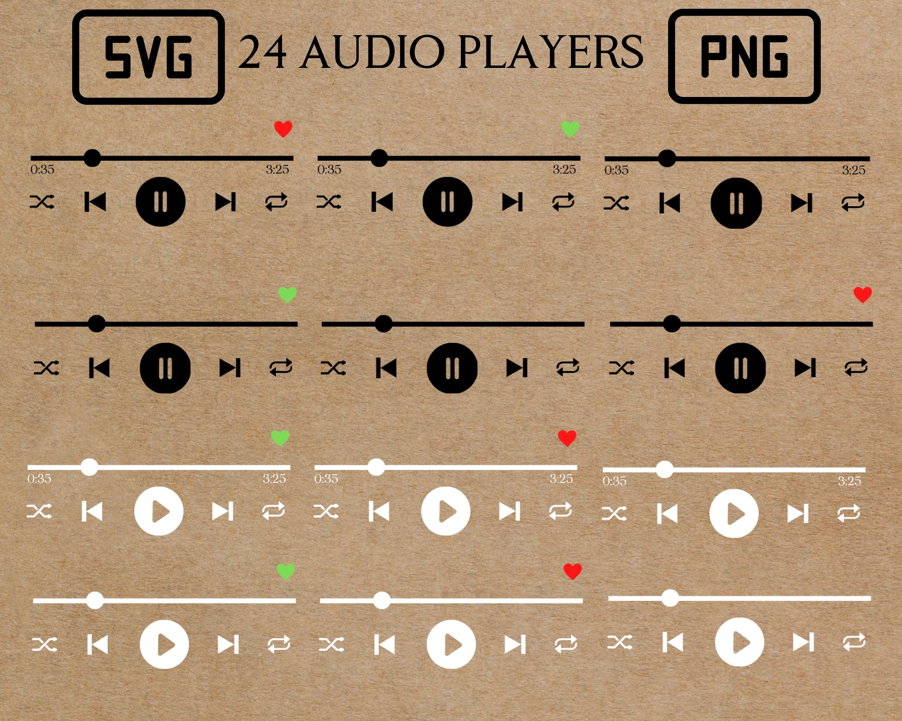 Music player SVG Spotify glass art svg Play button PNG | Etsy