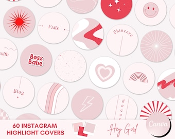 Pink Instagram Highlight Covers, Icons for Instagram, Instagram Stories, DIY Instagram Highlights, Text Instagram Story Covers, IG Branding