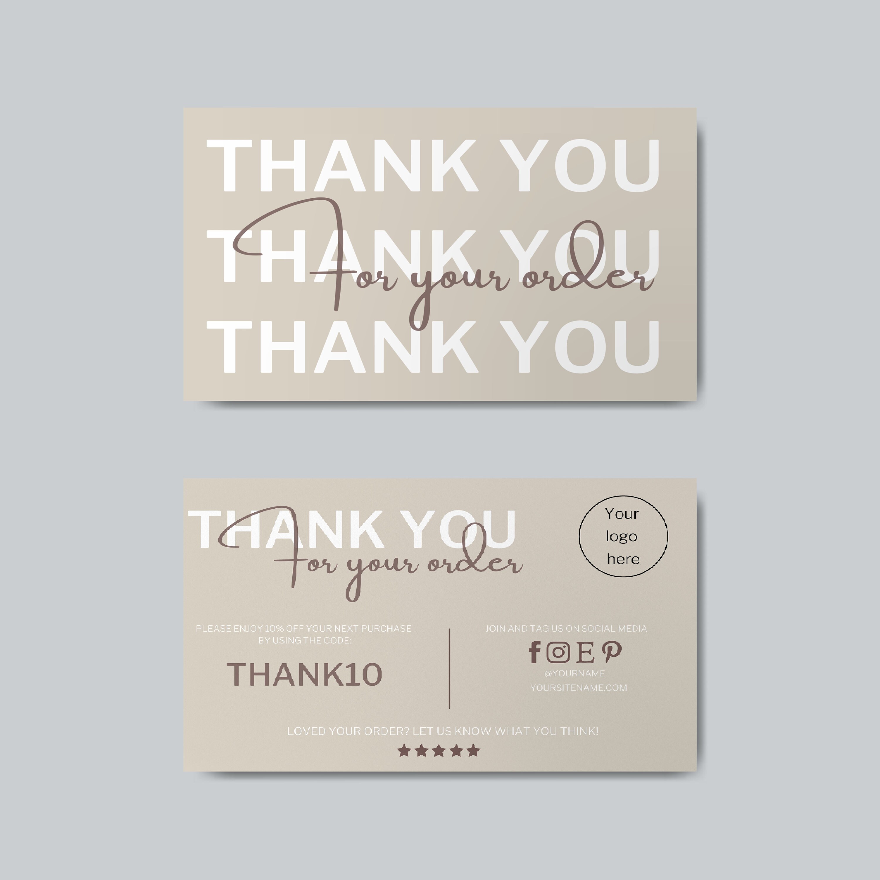 Small Business Thank You Card Template, Blush Pink Thank You, Thank You ...