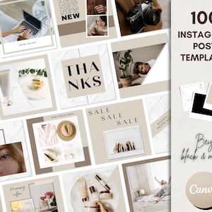 Instagram Vorlagen Canva, Neutral Beige Vorlagen, Instagram Feed Vorlage, Instagram Post Vorlagen für Canva, Social Media Vorlagen