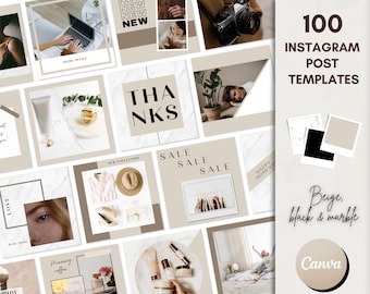 Instagram Templates Canva, Neutral Beige Templates, Instagram Feed Template, Instagram Post Templates for Canva, Social Media Templates