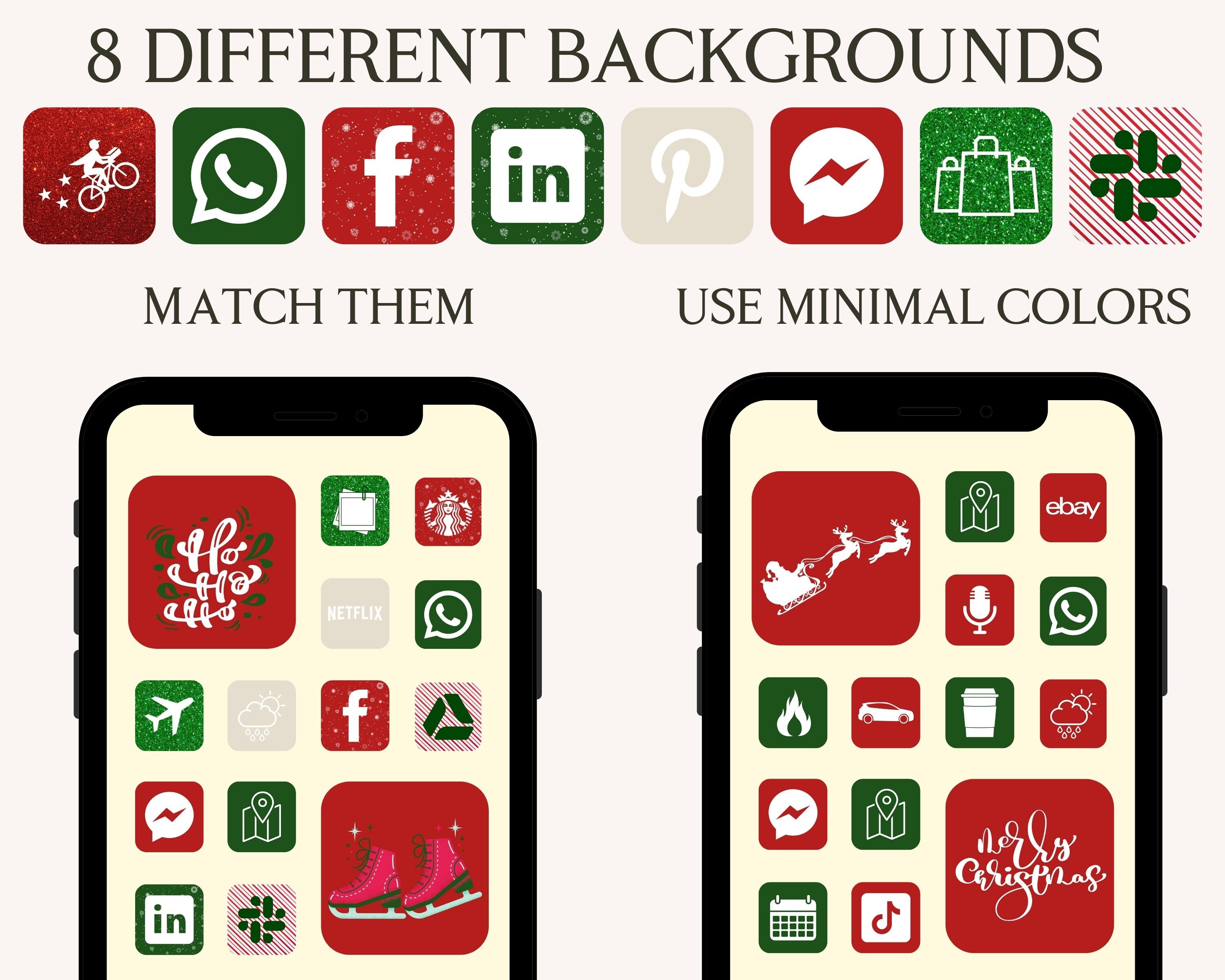 Christmas App Icons, iPhone Ios 14 App Icons, Christmas Widgets, Winter ...