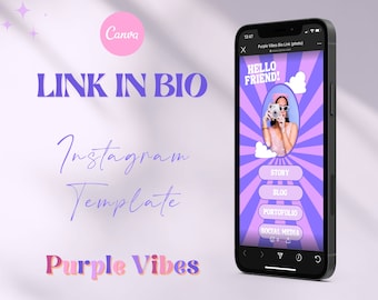 Link in Bio Template, Instagram Landing Page, Groovy Instagram, Instagram Bio Link, Mini Website, Linktree Alternative, Instagram Booster