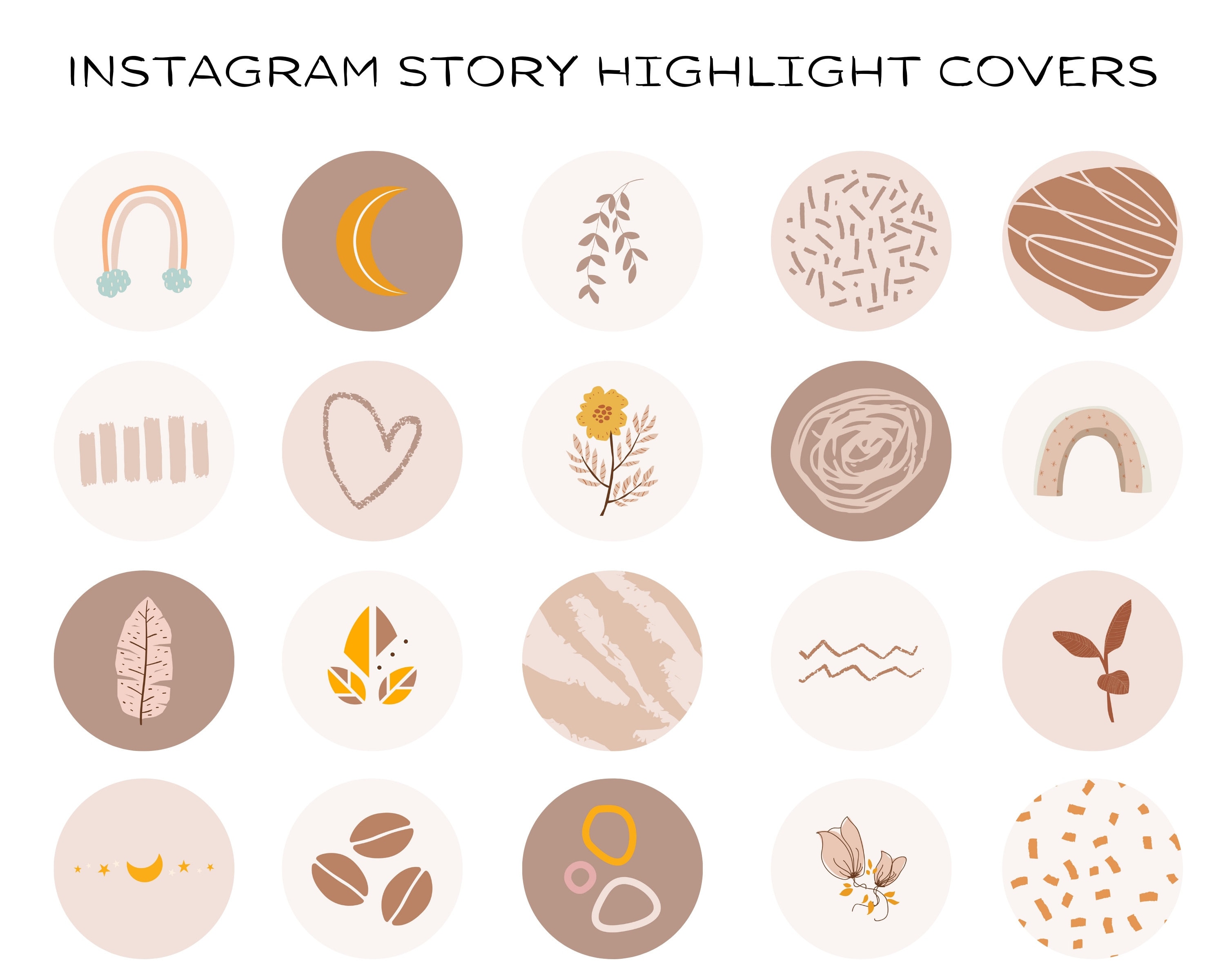 Photos Instagram Story Highlight Icons Beige Serenity Cream Boho Minimalist Neutral White Calm Highlight Covers Nature