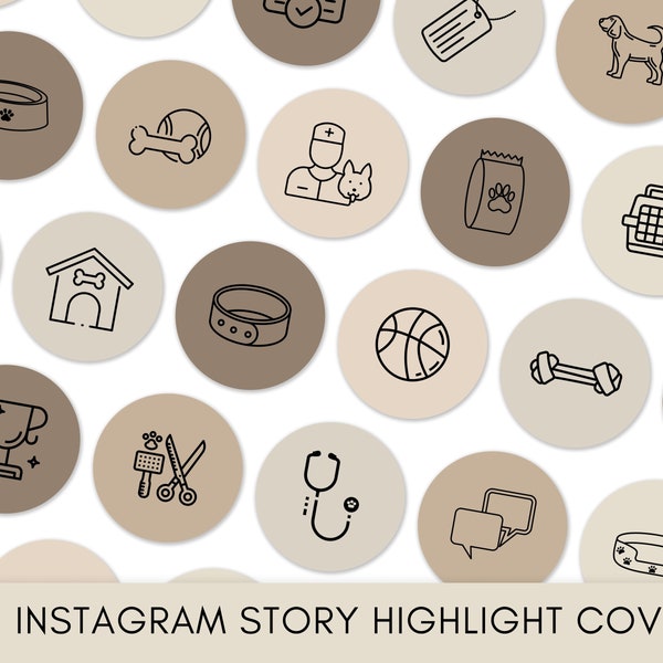 Dog Instagram Highlight Covers, Pet Highlights, Dog Groomer Instagram Story Highlight Covers, Vet Highlight Covers, Social Media Icons