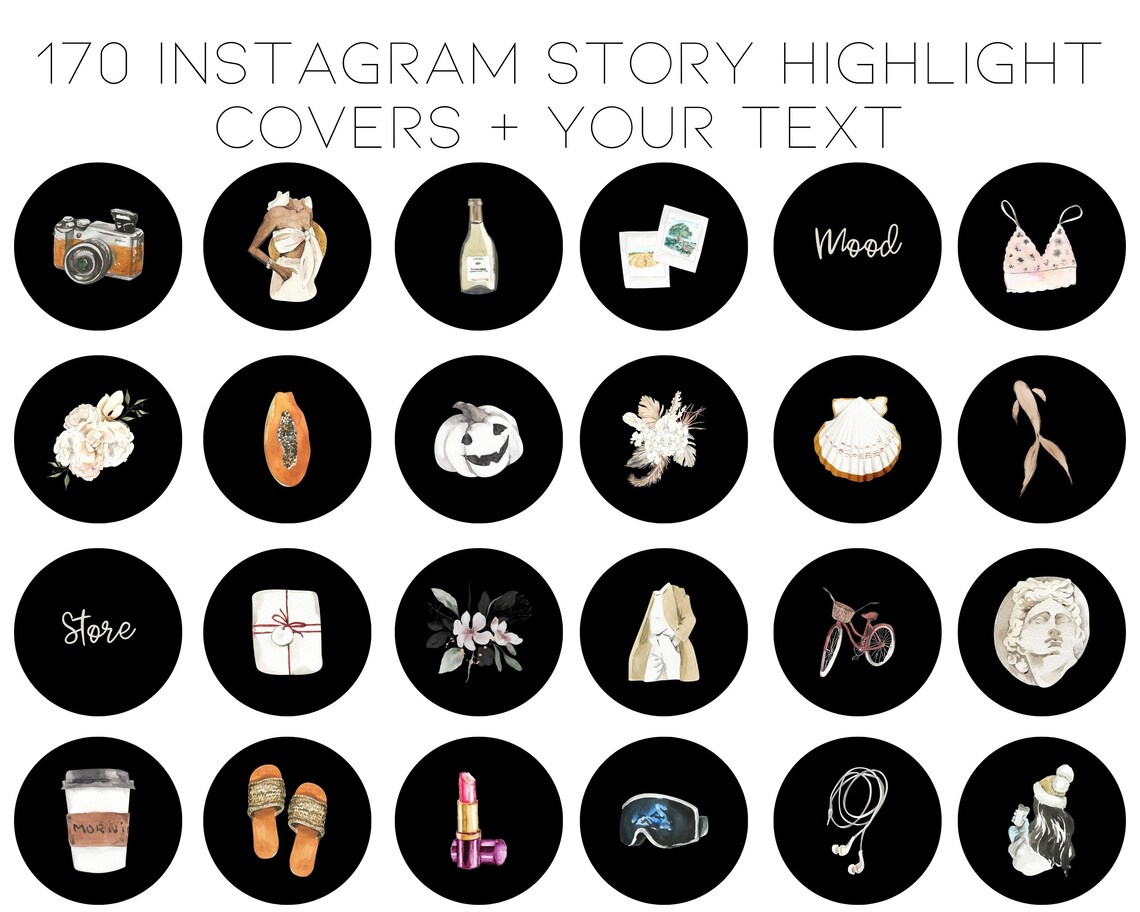 170 Instagram Highlight Covers Instagram icons Highlight | Etsy