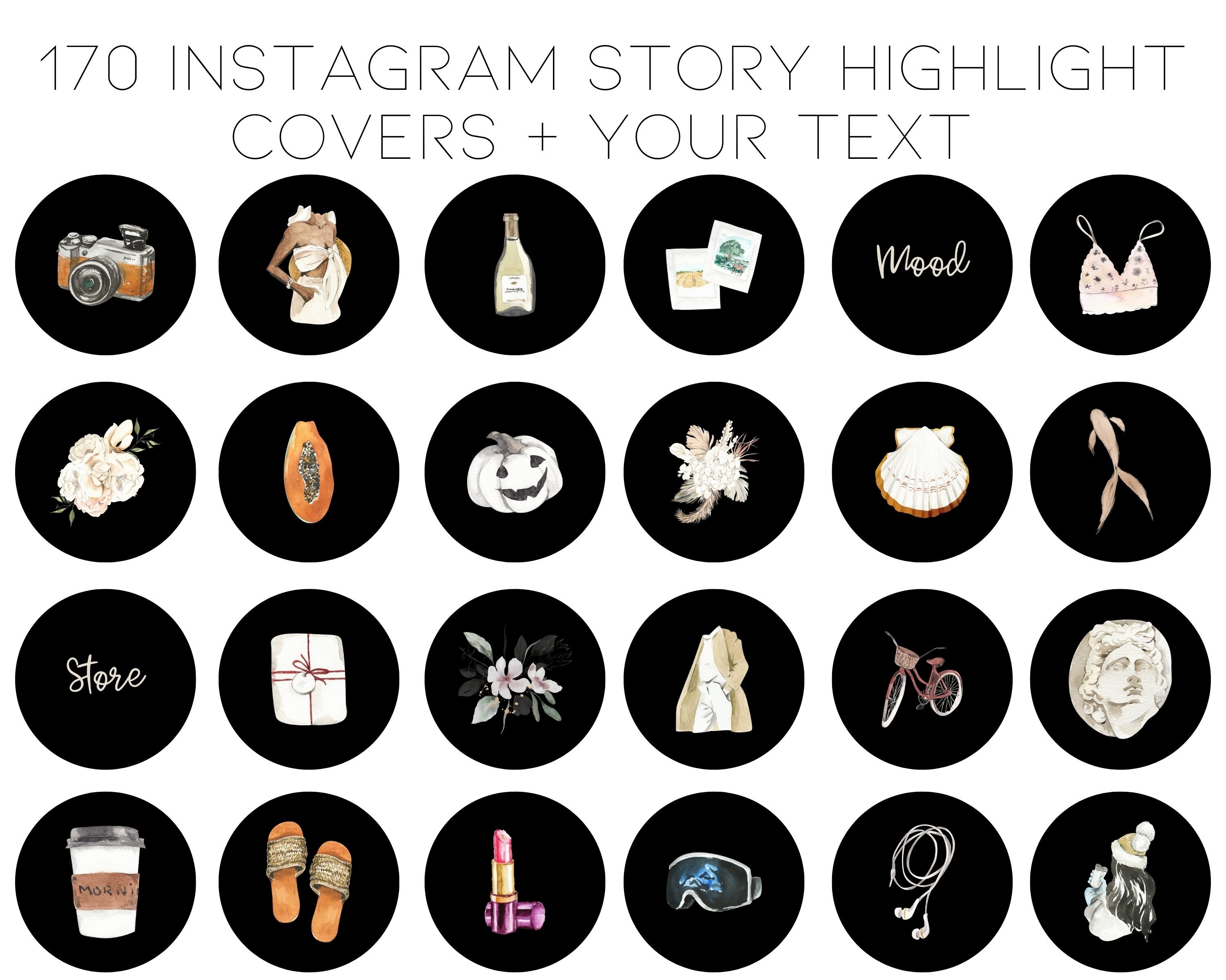 170 Instagram Highlight Covers Instagram Icons Highlight Etsy