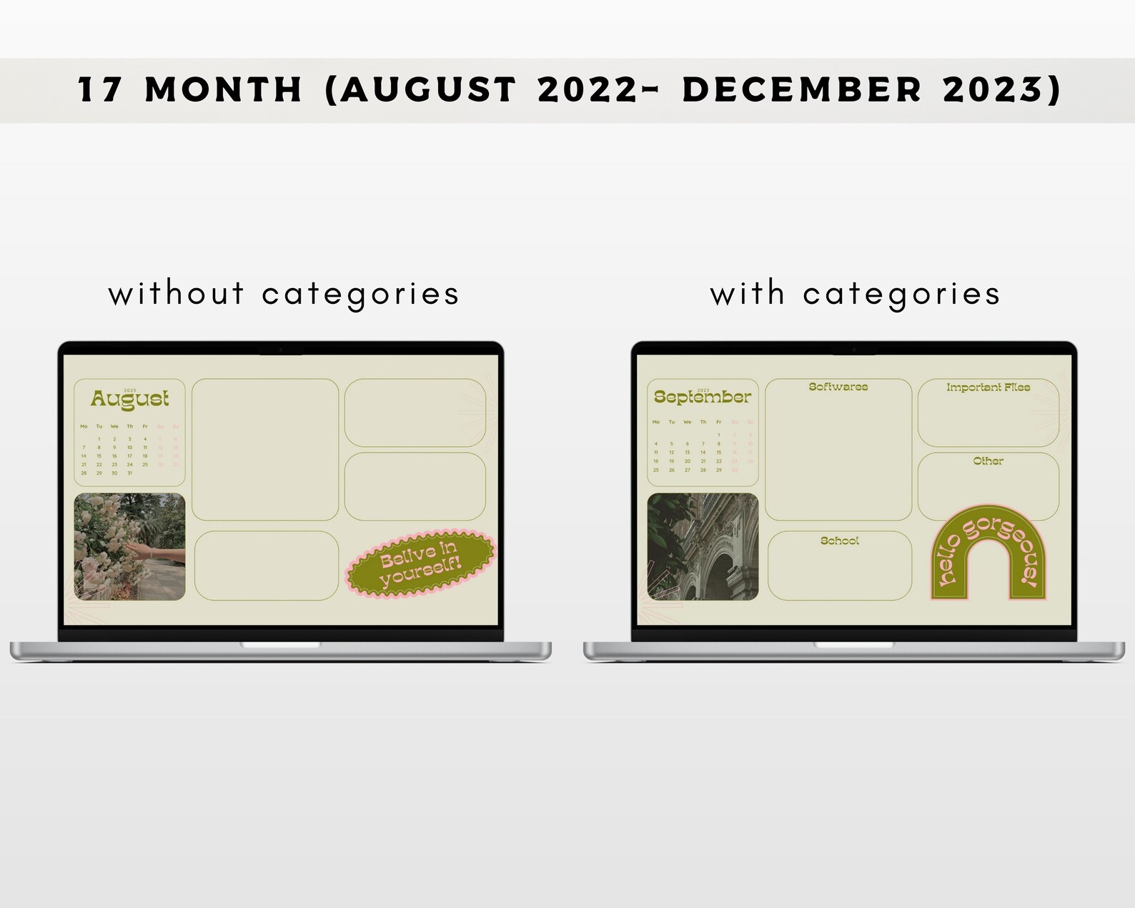 Desktop Wallpaper Organizer Computer Organizer Background Etsy