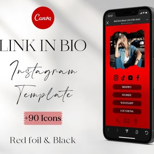 Link in Bio Template, Instagram Landing Page, Instagram Bio Link, Mini Website, Linktree Alternative, Red Instagram, Instagram Booster