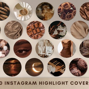 50 Brown Instagram Highlight Covers, Instagram Story Highlight Icons, Boho Highlights Icons, Aesthetic Neutral Icons For Instagram