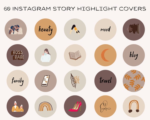 60 Instagram Highlight Covers Instagram Icons Boho Etsy