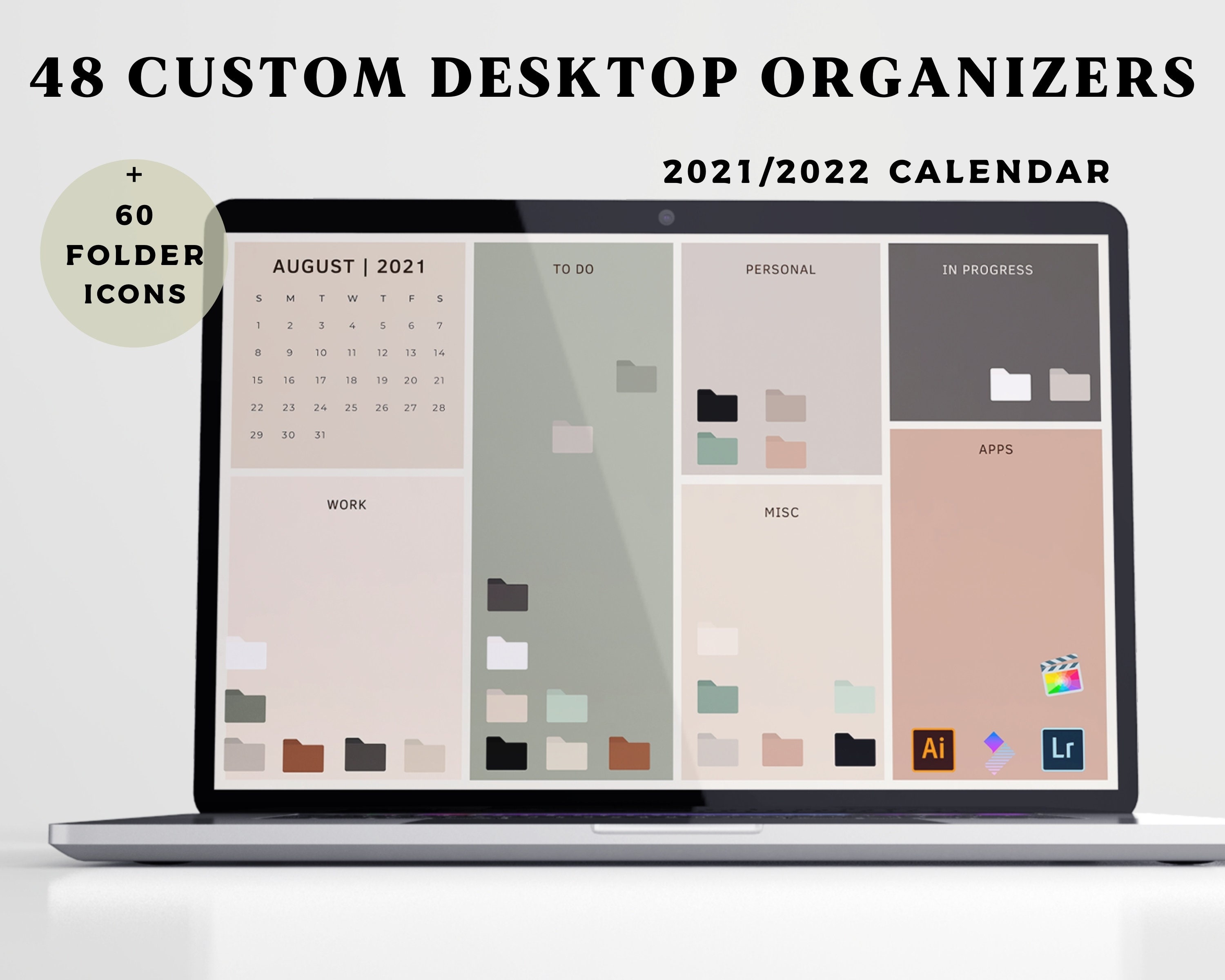 Desktop Wallpaper Organizer Computer Organizer Background | Etsy
