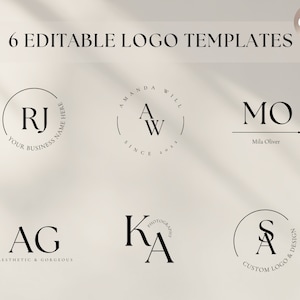 Editable Logo Design, Simple Logo, Text Logo, Modern Logo, Logo Templates Canva, Minimalist Logo Design, Circle Logo Design, Elegant Logo