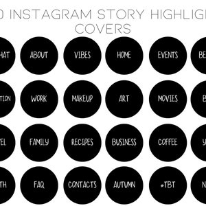 Black Text Instagram Highlight Covers, Handwritten Highlight Icons ...