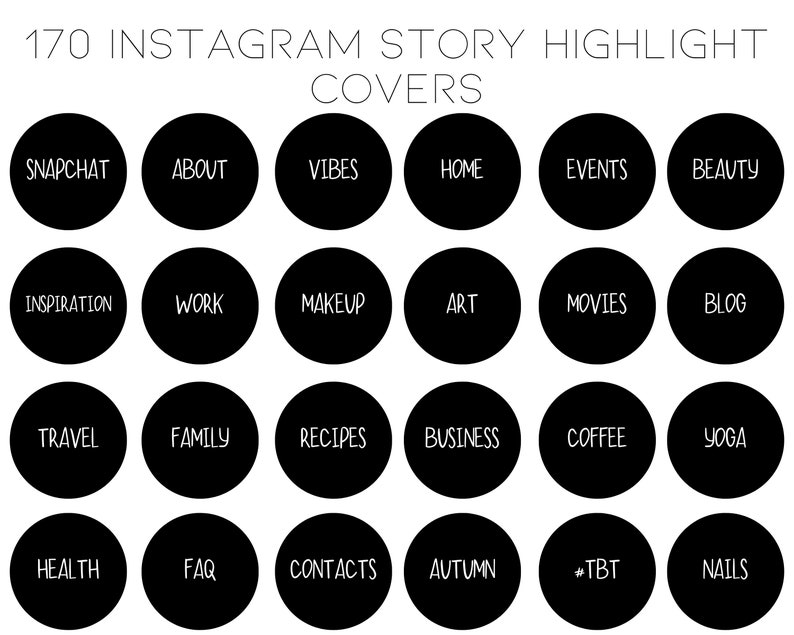 Black text Instagram highlight covers Handwritten ...