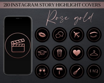 Instagram ハイライト アイコン、ローズ ゴールド Instagram カバー、Instagram ストーリー、ムーディーなミニマリスト Instagram、ブラック インスタ カバー、ソーシャル メディア アイコン
