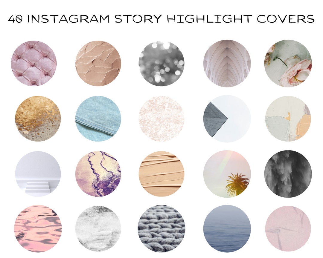 40 Instagram Highlight Covers Pink Instagram Icons Blue - Etsy