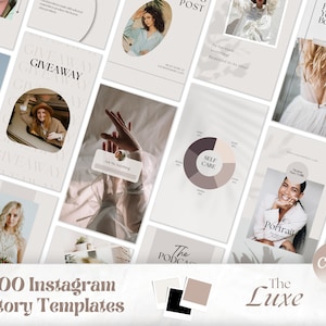 Neutral Instagram Story Templates, Coach Instagram Stories, Minimalist Templates for Canva, Beige White Insta Stories, Wellness Social Media