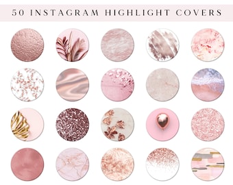 Get Noticed on Social Media with 50 Glitter Instagram Highlight Icons - Rose Gold, Marble and Minimalist Covers for Instagram