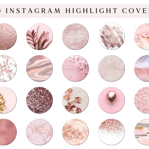 100 Instagram Story Highlight Icons Pink Rose Gold Metallic | Etsy