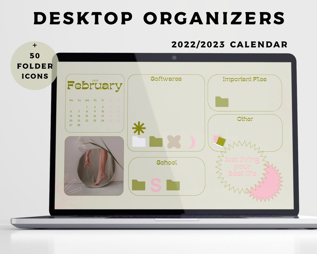Desktop Wallpaper Organizer Computer Organizer Background Etsy