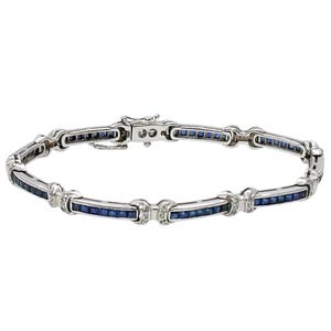 Vintage Sapphire Diamond Gold Bracelet