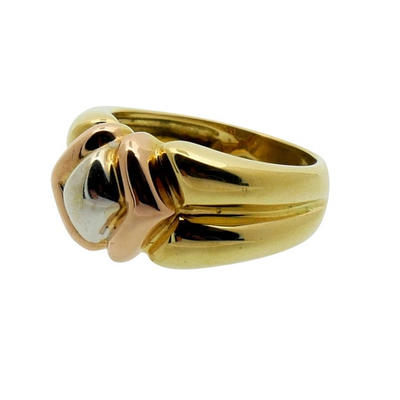 Vintage 3 Colour 18ct Gold Band Ring - image 2