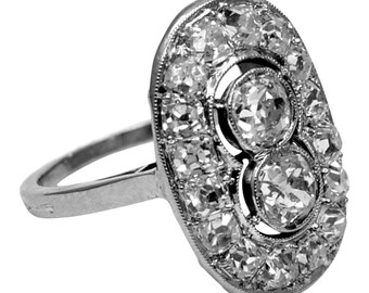 Art-Deco-Diamant Platin-Ring