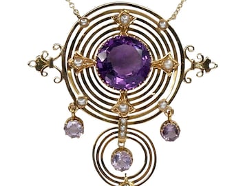 Antieke Franse amethist parelhanger