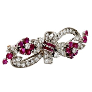 Tiffany & Co Diamond Ruby Double Clips