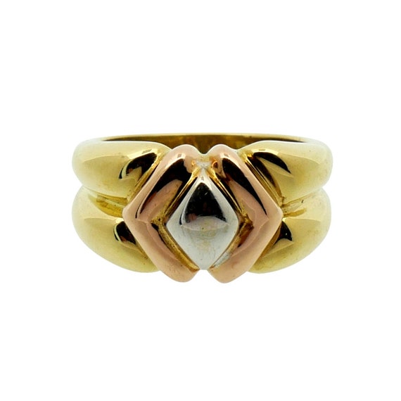 Vintage 3 Colour 18ct Gold Band Ring - image 6