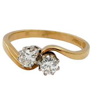 Anillo vintage de oro con diamantes Toi et Moi