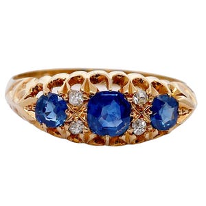Edwardian Sapphire and Diamond Ring