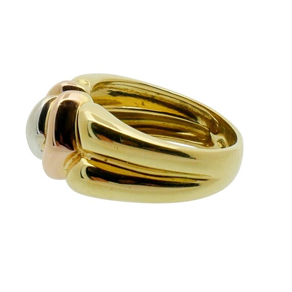Vintage 3 Colour 18ct Gold Band Ring - image 4