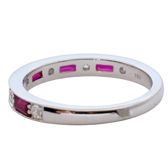 Ruby and Diamond Half Eternity Ring - image 3