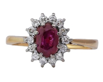 Vintage Ruby Diamond Engagement Ring