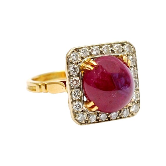 Antique cabochon ruby ring best sale