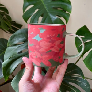 Jungle Flame Flower Big Mug Coffee Mug Handmade Ceramic Cup - Etsy UK