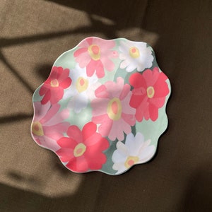 Elegant Zinnia Series Nerikomi Platter Colored Porcelain Plate Handmade Ceramics Art Home Decor image 1
