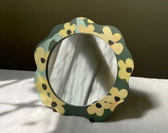 Wildflower Nerikomi Mirror | Wall Décor | Ceramic mirror | Handmade Pottery | Floral mirrors