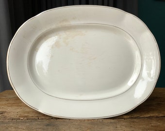 KUZNETSOV 1900s Imperial Thick Porcelain, Big Serving  Plate Dish KUZNETSOV Hallmarked