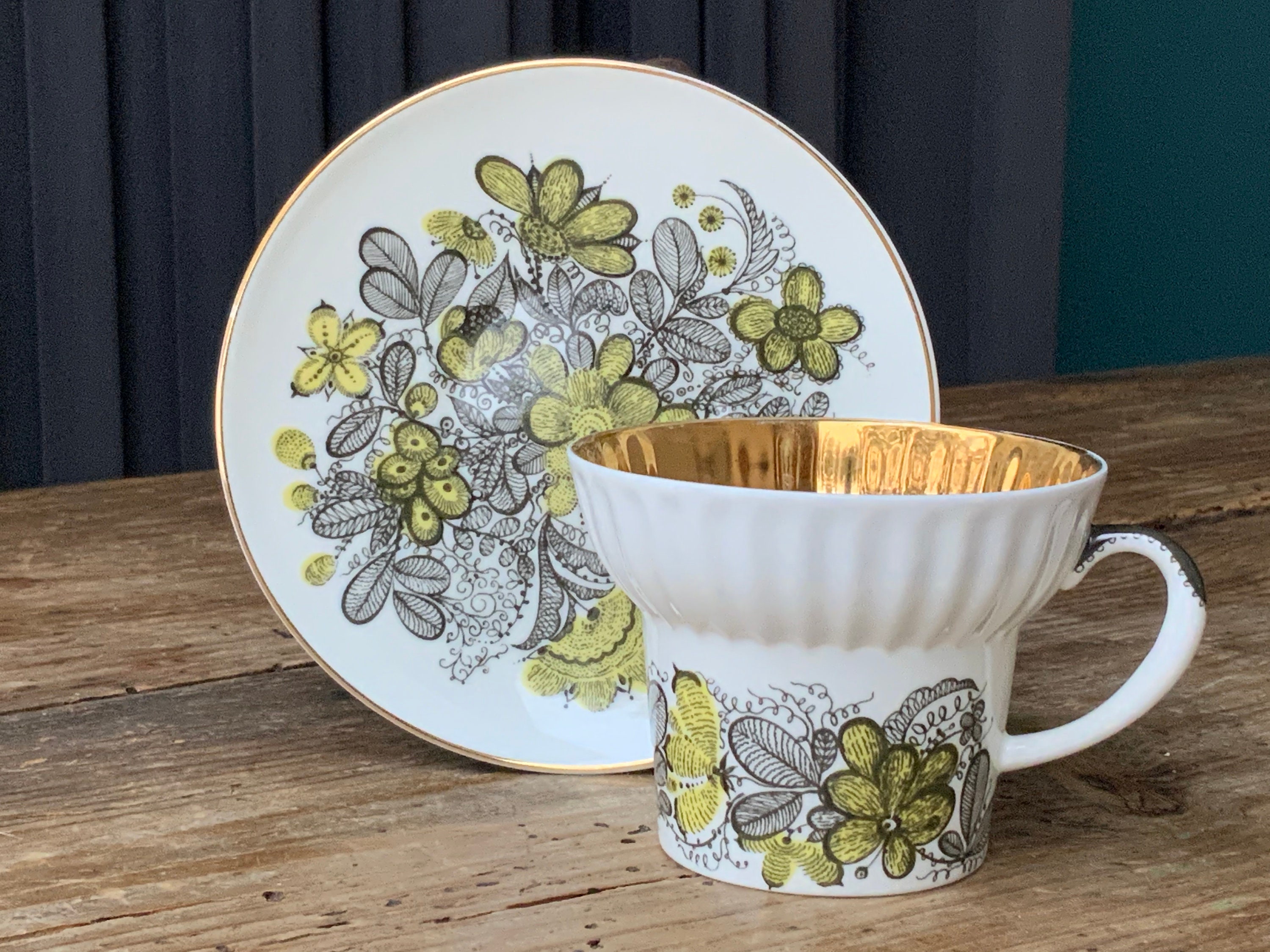 Vintage Lomonosov Porcelain Cup and Saucer: Imperial Bone China