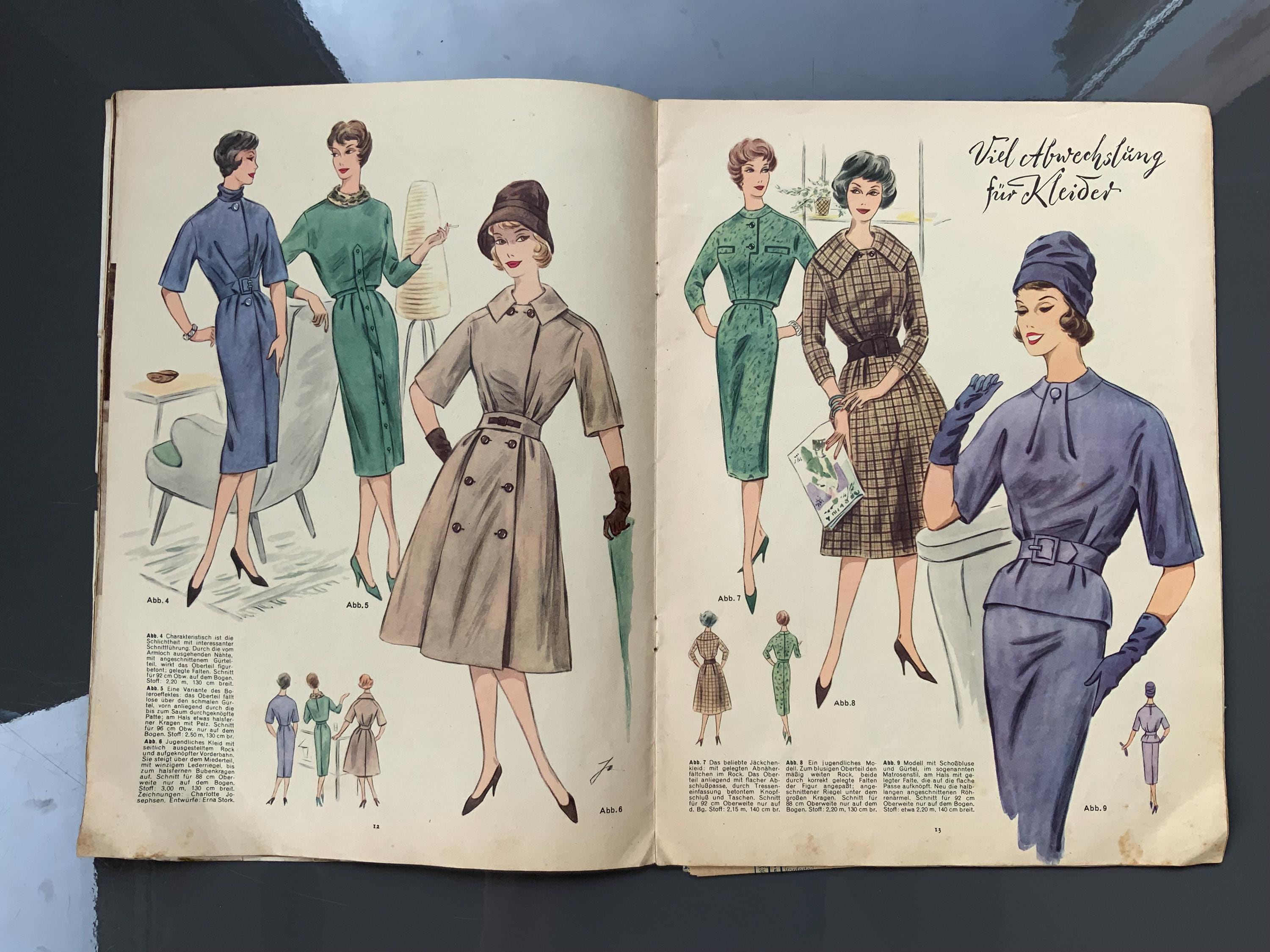 Vintage Berlins Modenblatt Fashion Magazine: 1950s German Sewing