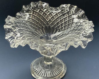Vintage Glass Pedestal Vase: Collectible Home Decor, Tableware