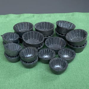 Vintage Heavy-Cast Aluminum Cupcake Molds - Set of 20