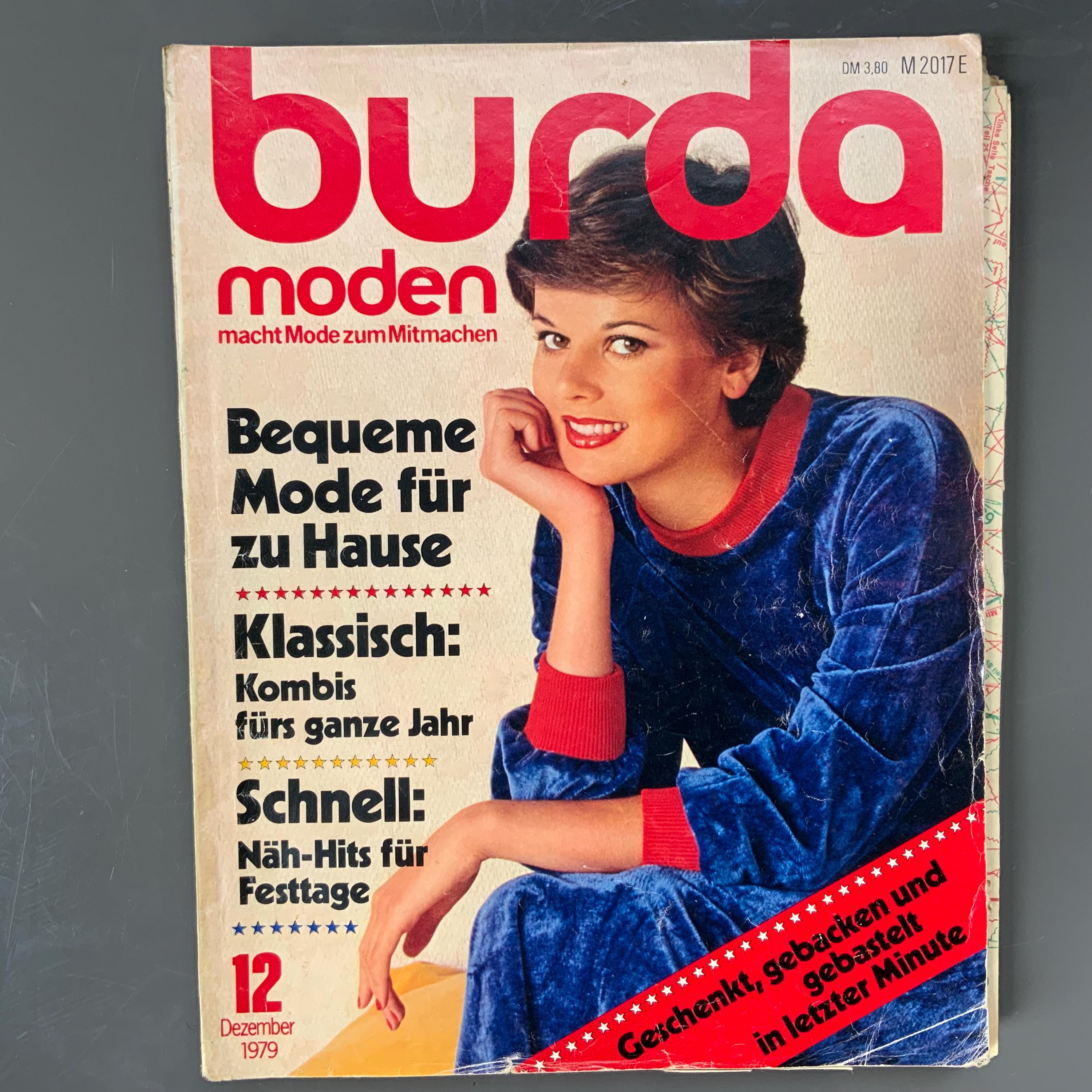 Burda Modenのヴィンテージ雑誌、裁縫パターンと説明書、1978～1979年
