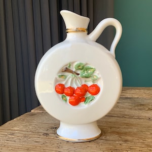 Vintage Lomonosov Porcelain Cherry Decanter - USSR 1960s